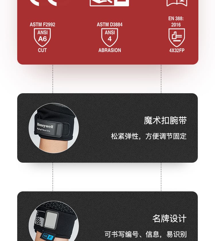 霍尼韦尔（Honeywell） 42623B0CN RigDog 防护手套 （油泥环境下良好抓握力、防砸、防割、耐磨）